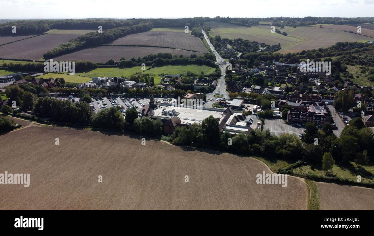 Aerial photo Amersham Tesco Supermarket. Buckinghamshire. UK