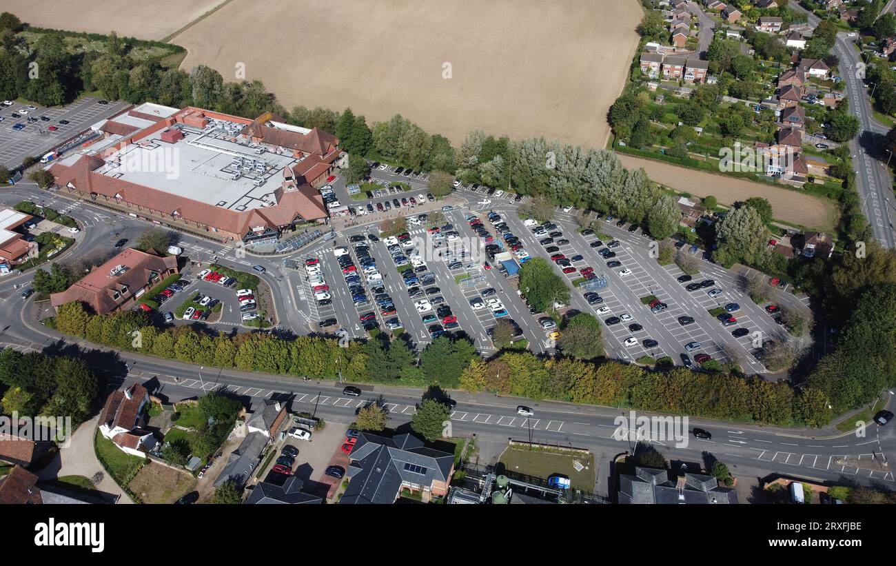 Aerial photo Amersham Tesco Supermarket. Buckinghamshire. UK