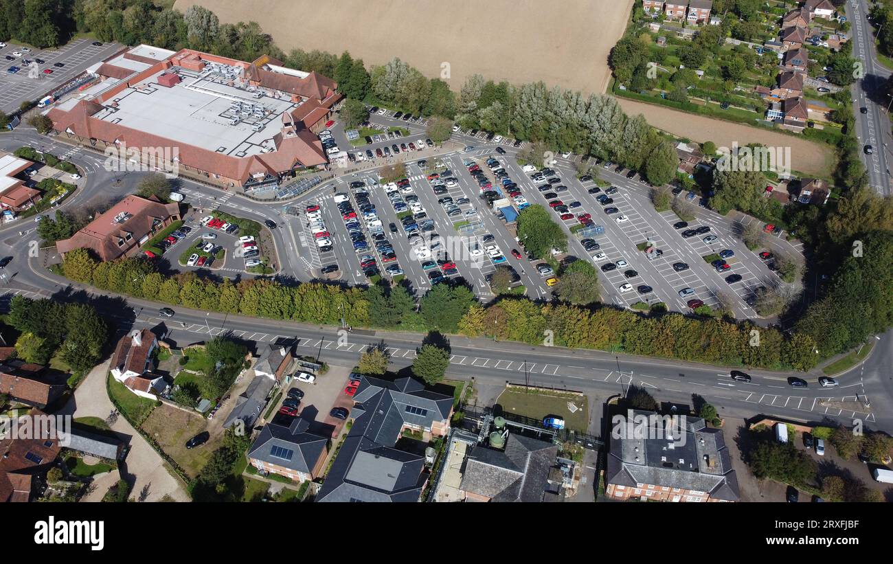 Aerial photo Amersham Tesco Supermarket. Buckinghamshire. UK