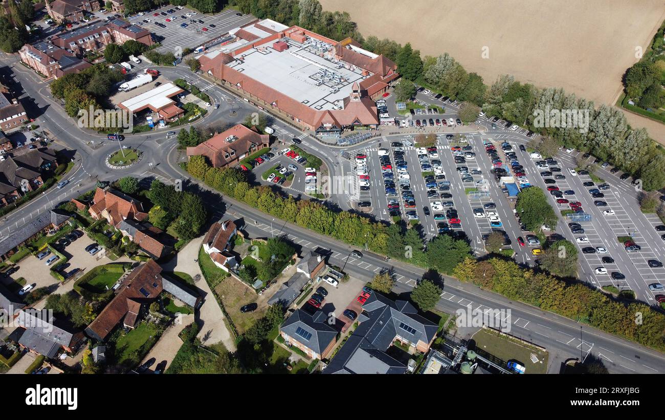 Aerial photo Amersham Tesco Supermarket. Buckinghamshire. UK