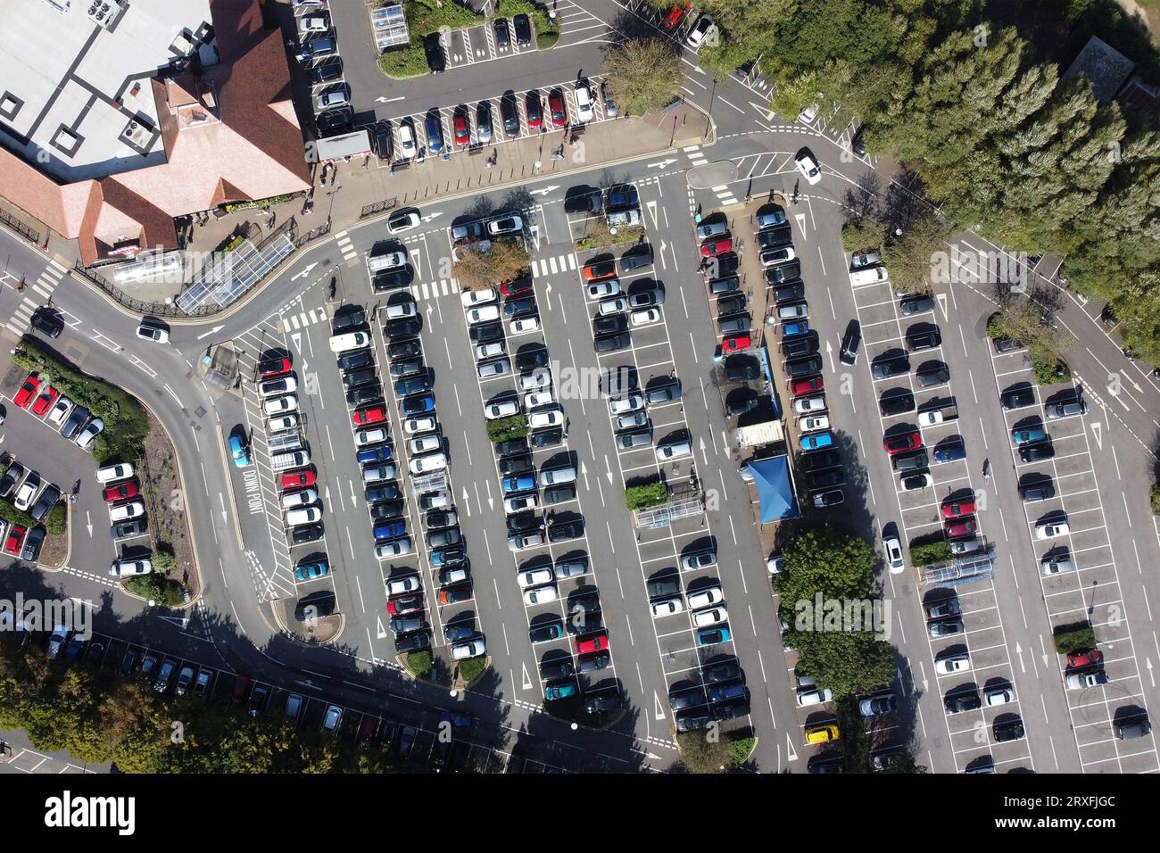 Aerial photo Amersham Tesco Supermarket. Buckinghamshire. UK