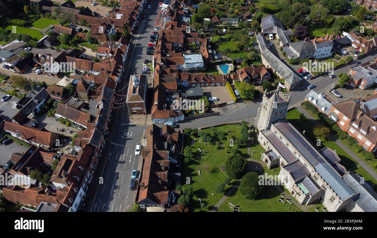 Aerial photo Amersham old town seen from the air. Buckinghamshire. UK