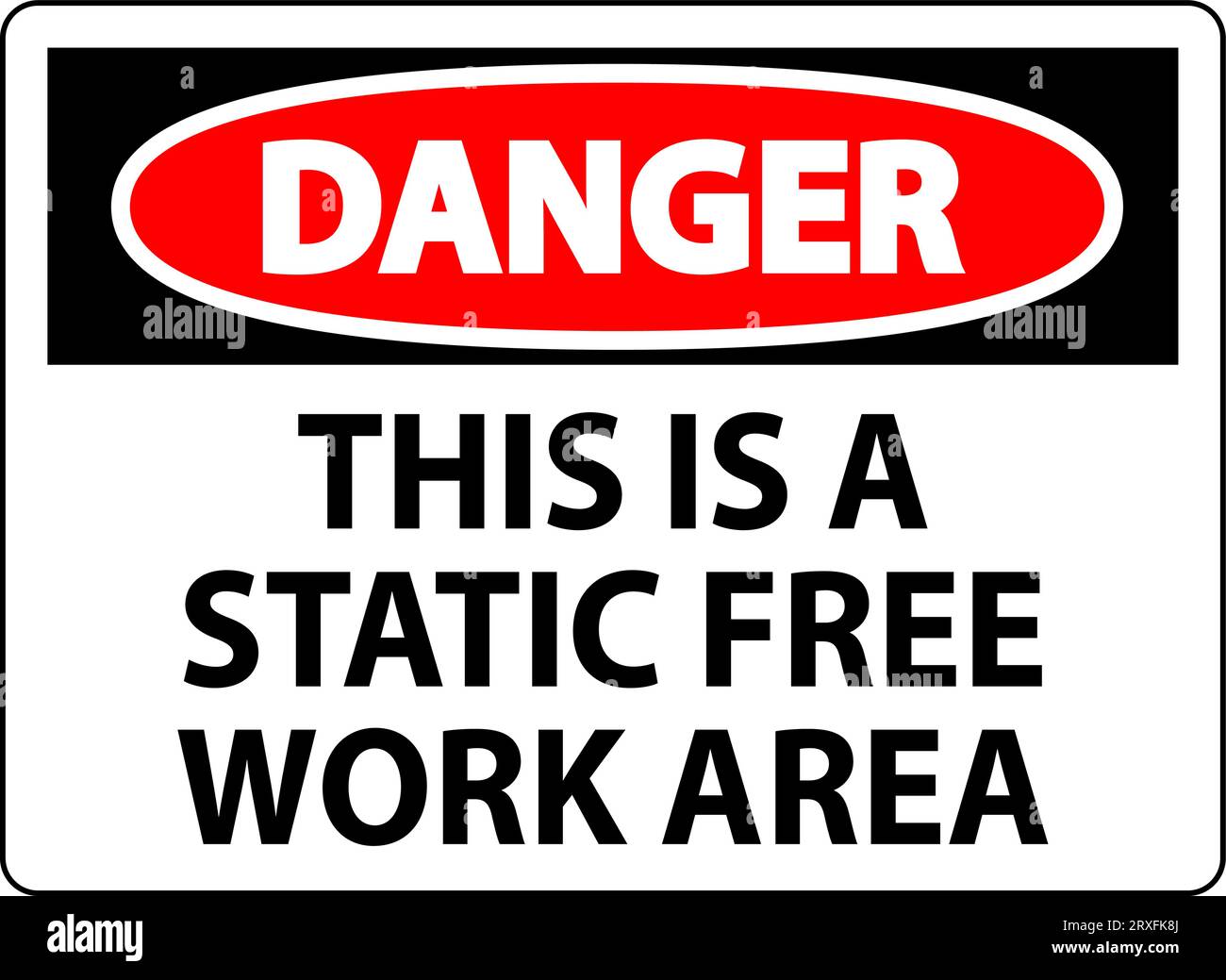 Danger Sign This Is A Static Free Work Area Stock Vector