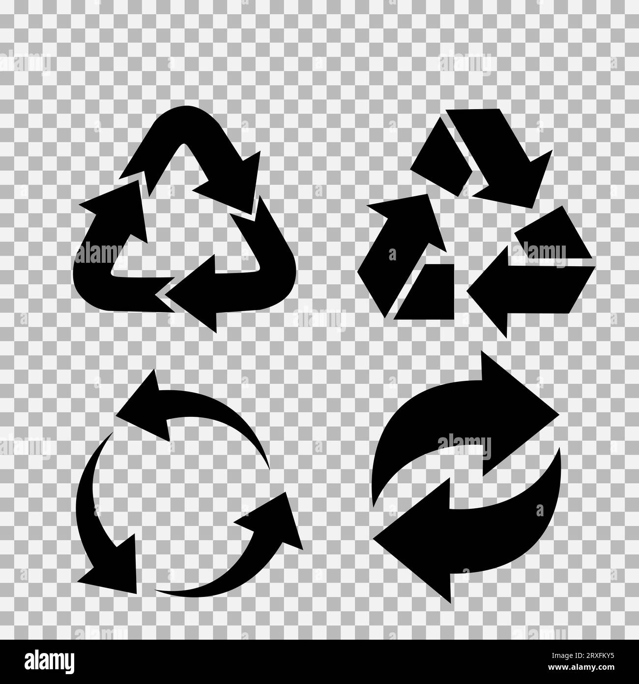 Recycling flat vector icons set. Arrows flat vector icons set Stock ...