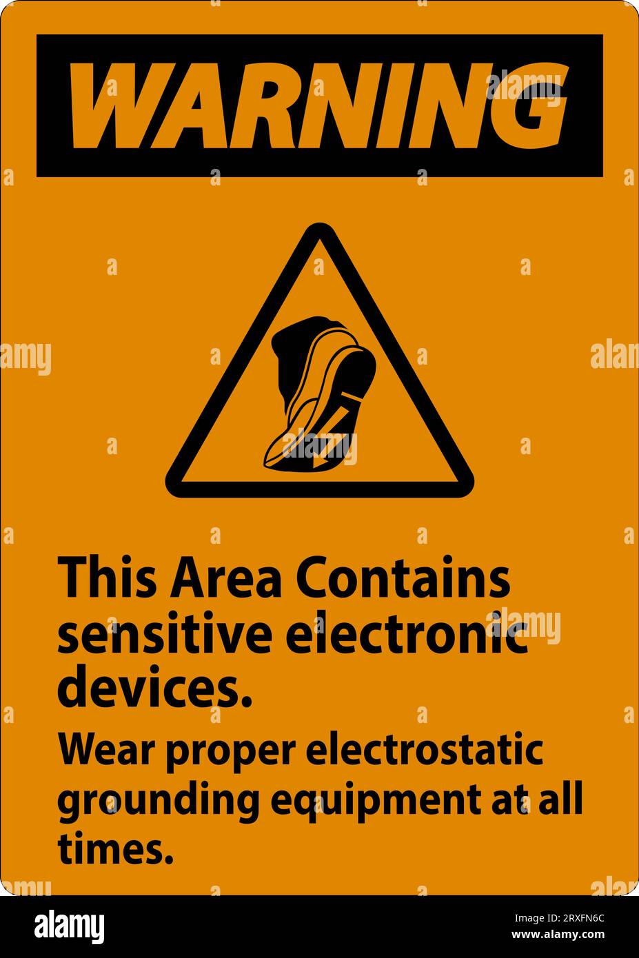 Warning Sign This Area Contains Sensitive Electronic Devices, Wear Proper Electrostatic