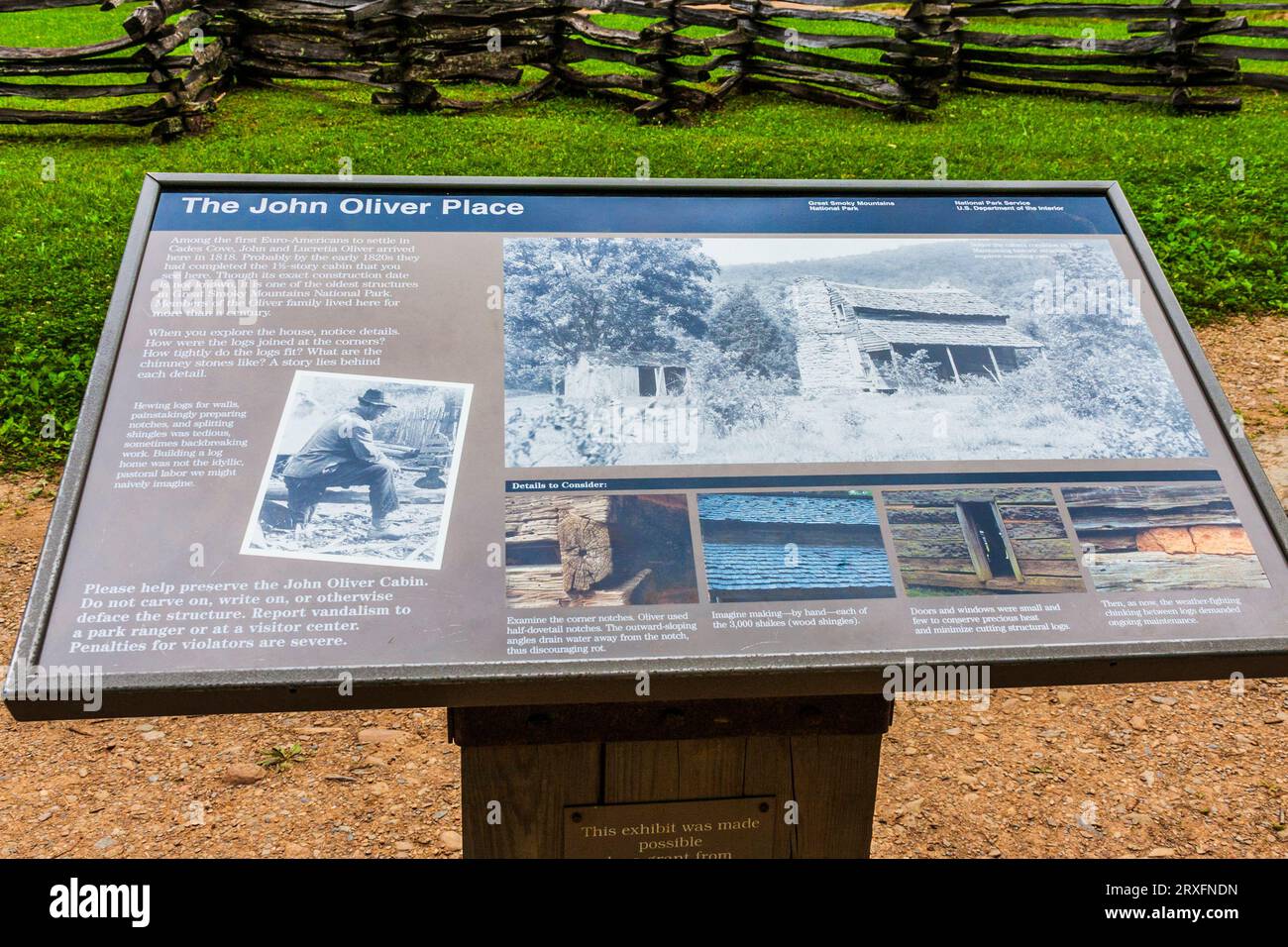 John Oliver Cabin historic site in Cades Cove village in the Great
