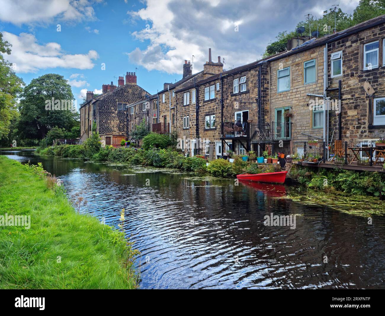 UK,West Yorkshire,Leeds, Rodley, Leeds and Liverpool Canal at Rodley Barge. Stock Photo