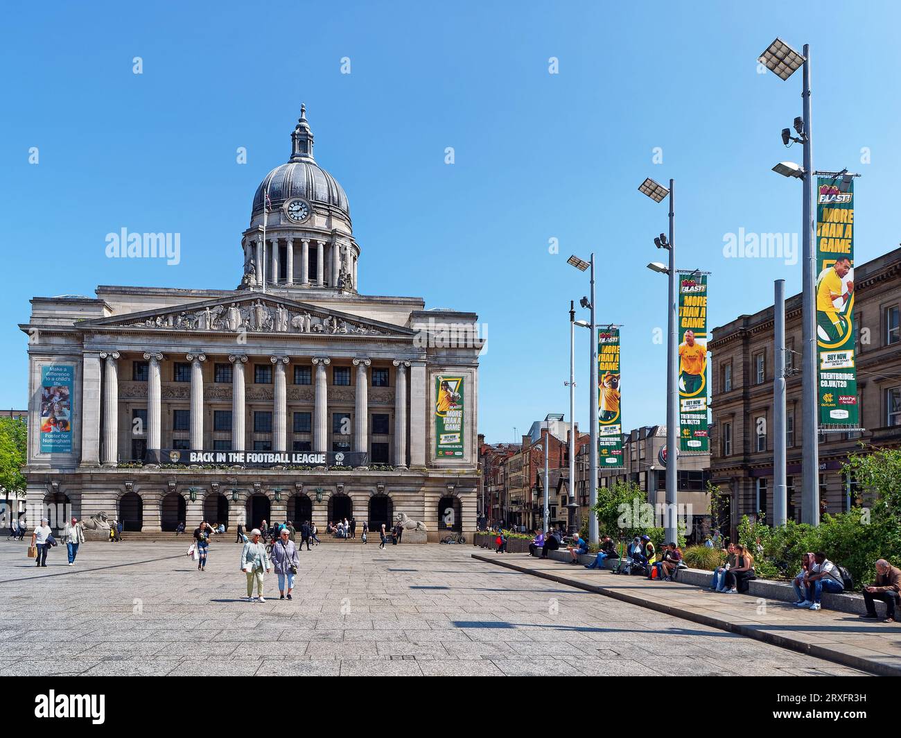 UK, Nottingham, Old Market Square and Council House Stock Photo