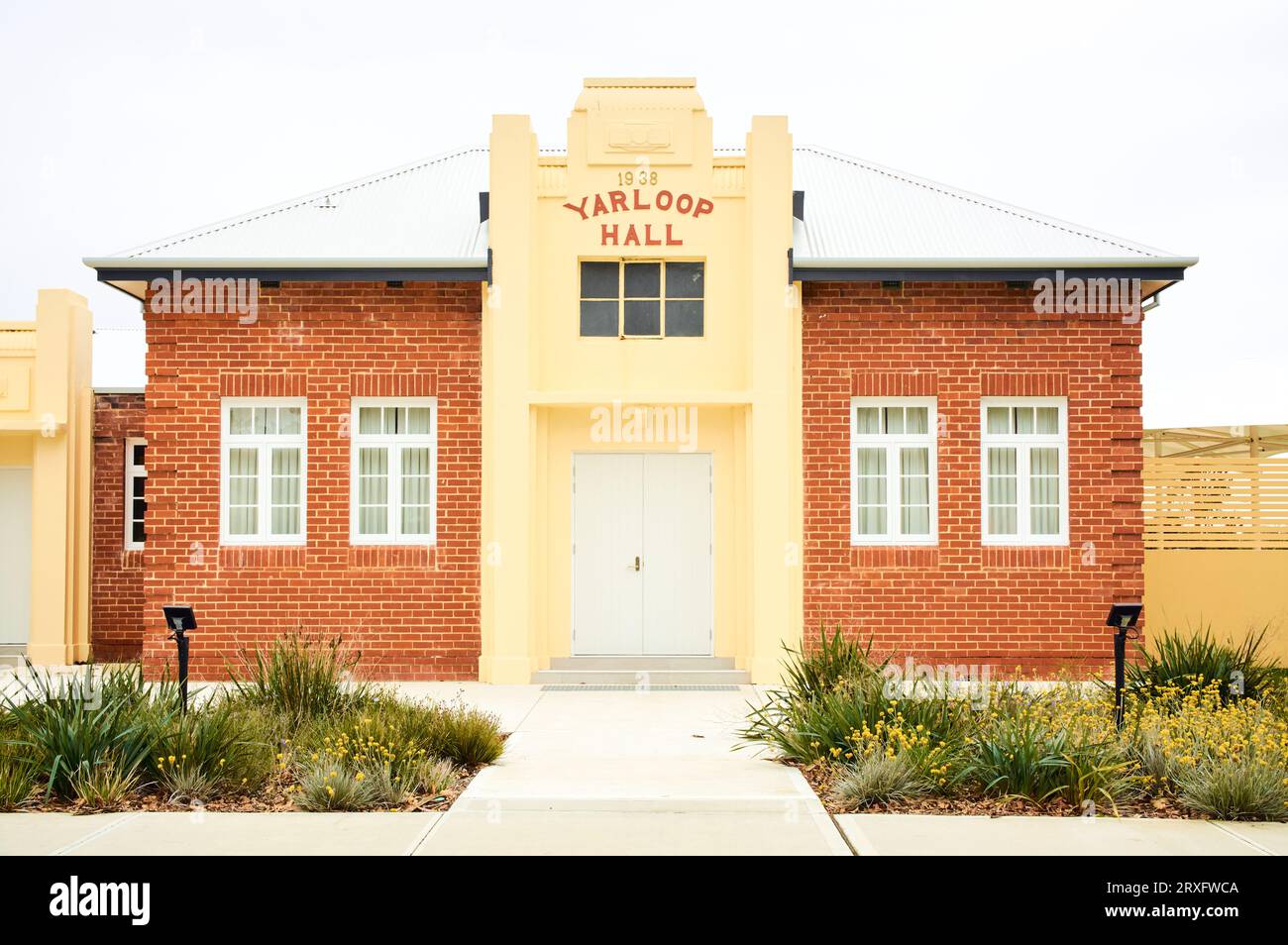 The reconstructed Yarloop Town Hall, following a serious fire in 2016, Yarloop, Western Australia Stock Photo