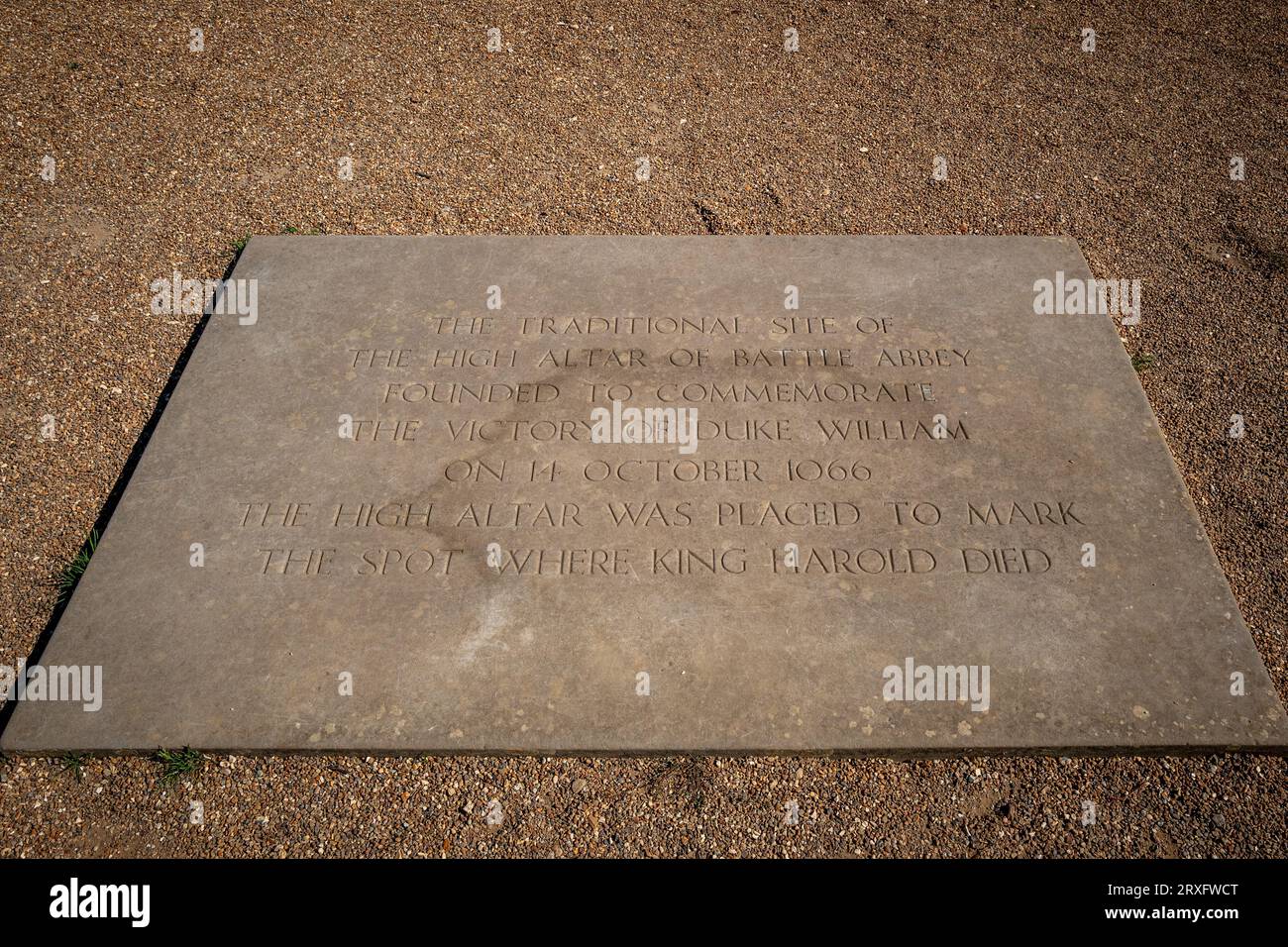Battle, September 15th 2023 A stone marking the spot where King Harold