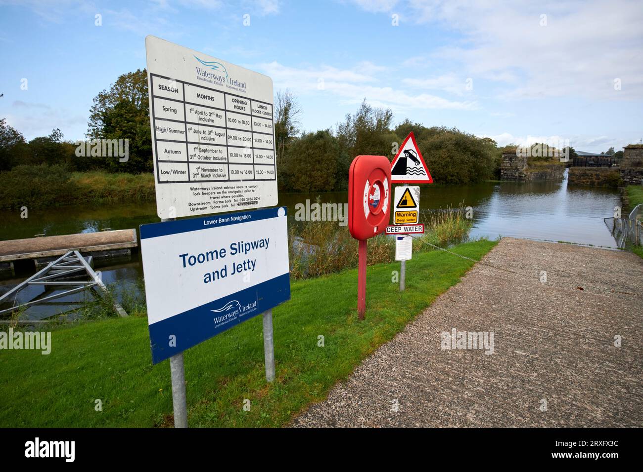 toome slipway and jetty at the toome canal between lough neagh and the  river bann toomebridge Northern Ireland UK Stock Photo - Alamy