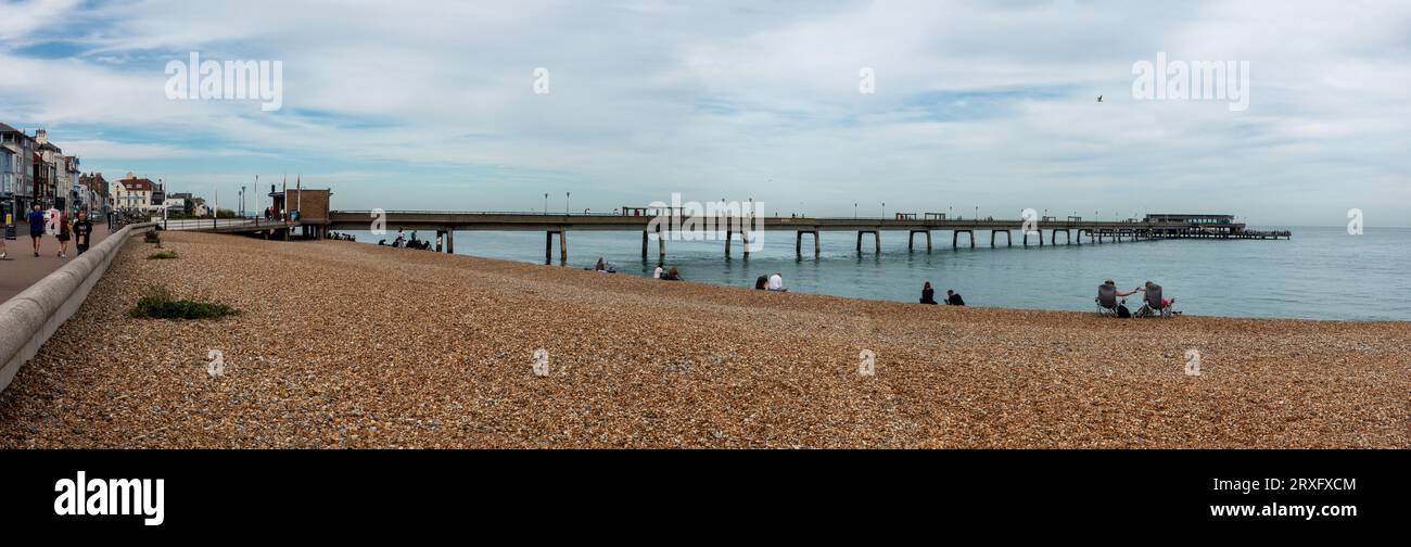 Deal,Pier,Beach,Calm Sea,Deal,Kent,England Stock Photo