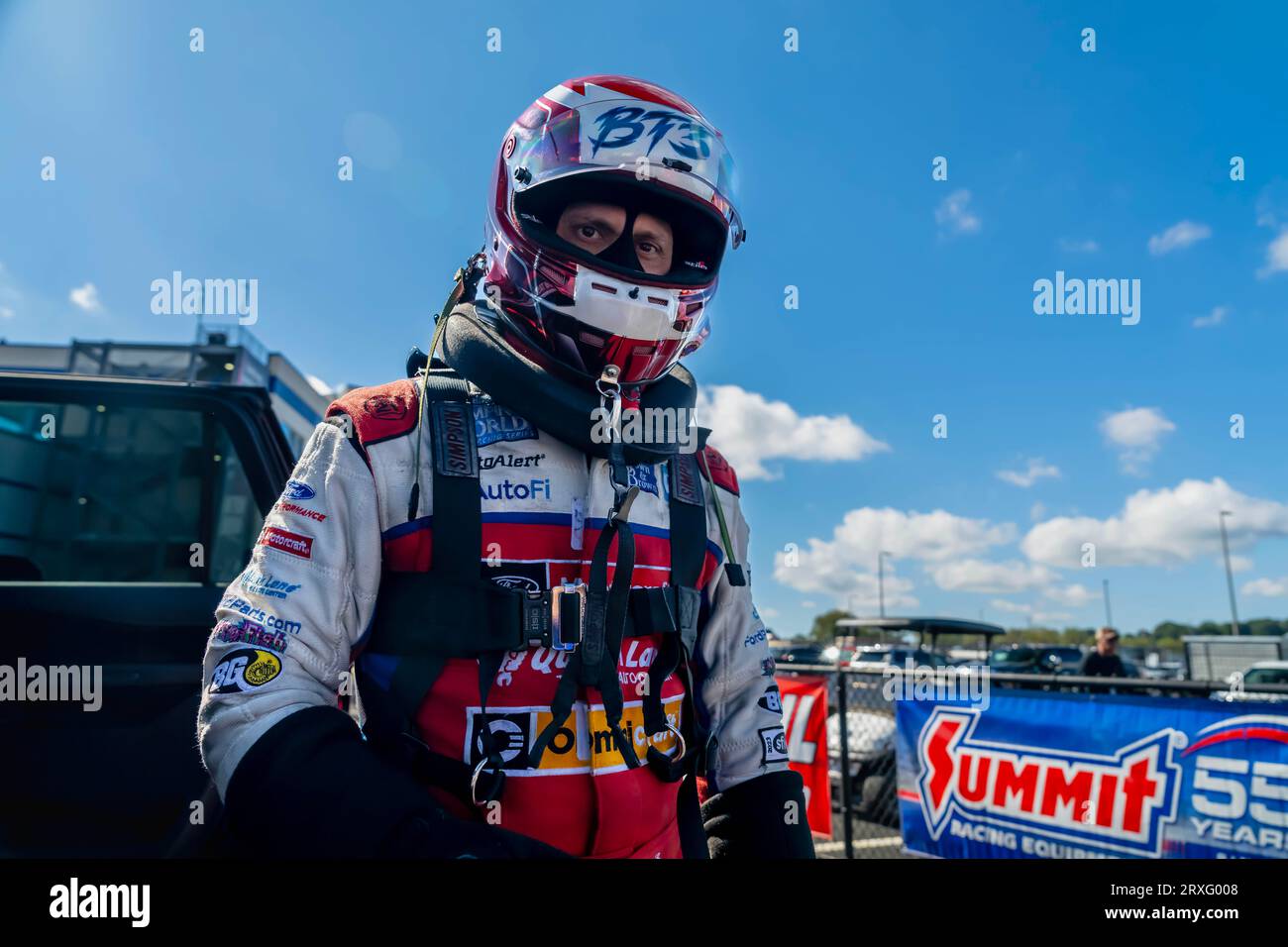 Concord, NC, USA. 24th Sep, 2023. Sep 24, 2023-Concord, NC: NHRA Series driver, Bob Tasca III, prepares to make a run for the Betway Carolina Nationals. (Credit Image: © Walter G Arce Sr Grindstone Medi/ASP) EDITORIAL USAGE ONLY! Not for Commercial USAGE! Stock Photo