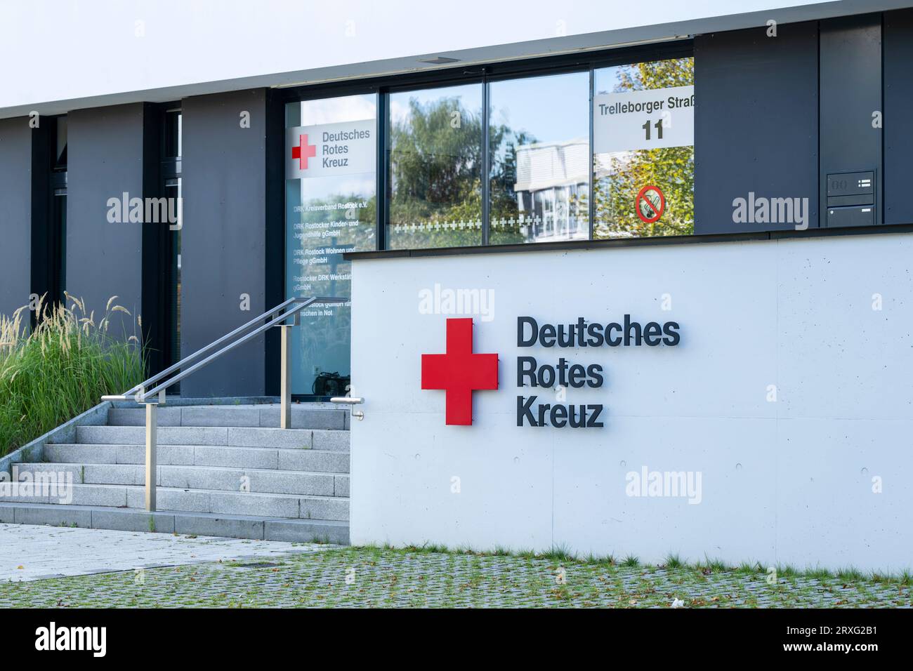 Germany , Rostock , 24.09.2023 , Entrance of the German Red Cross Branch in Rostock Stock Photo