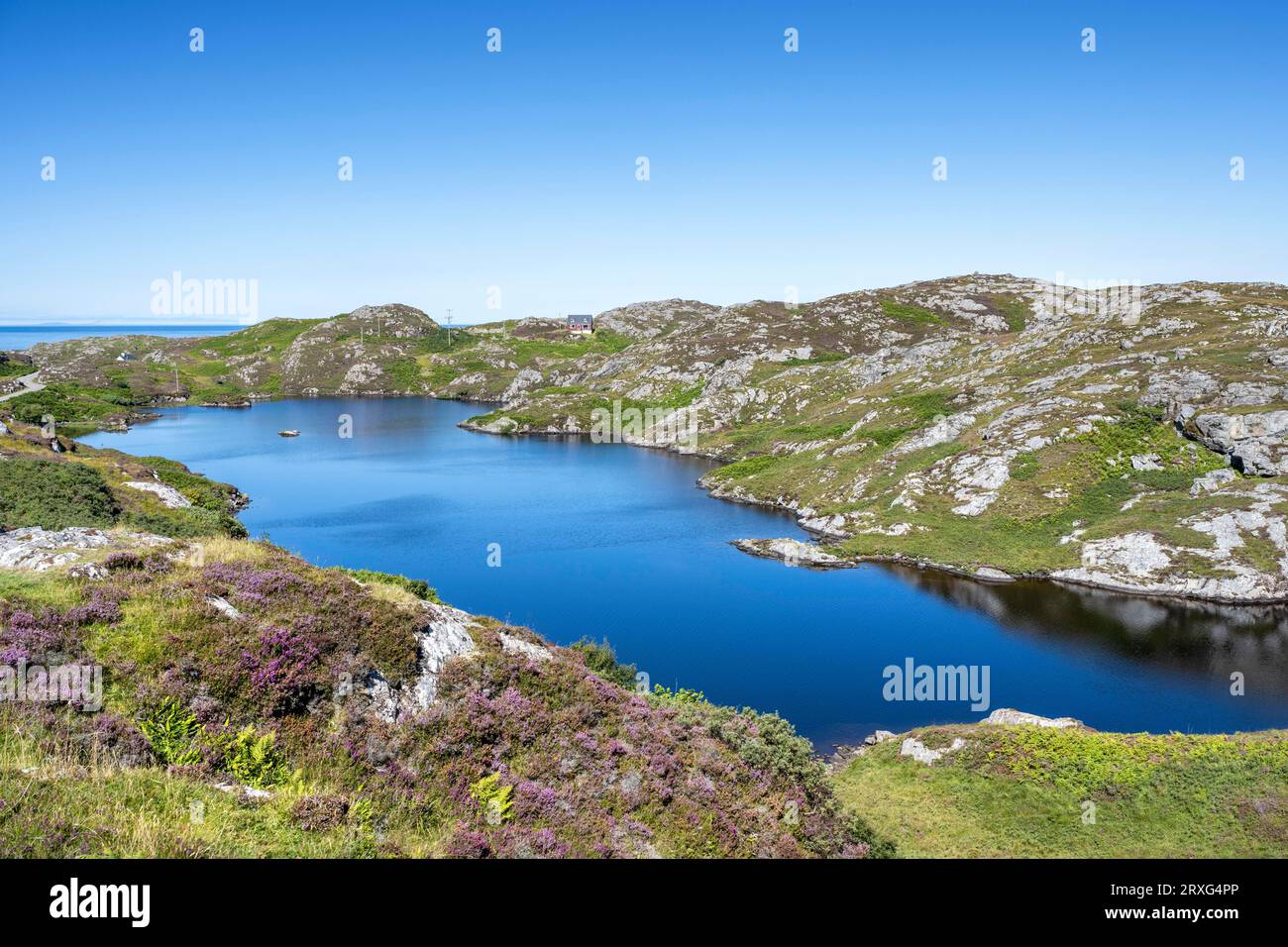 View over Loch Maiden in the Northwest Highlands, County Sutherland, Scotland, United Kingdom