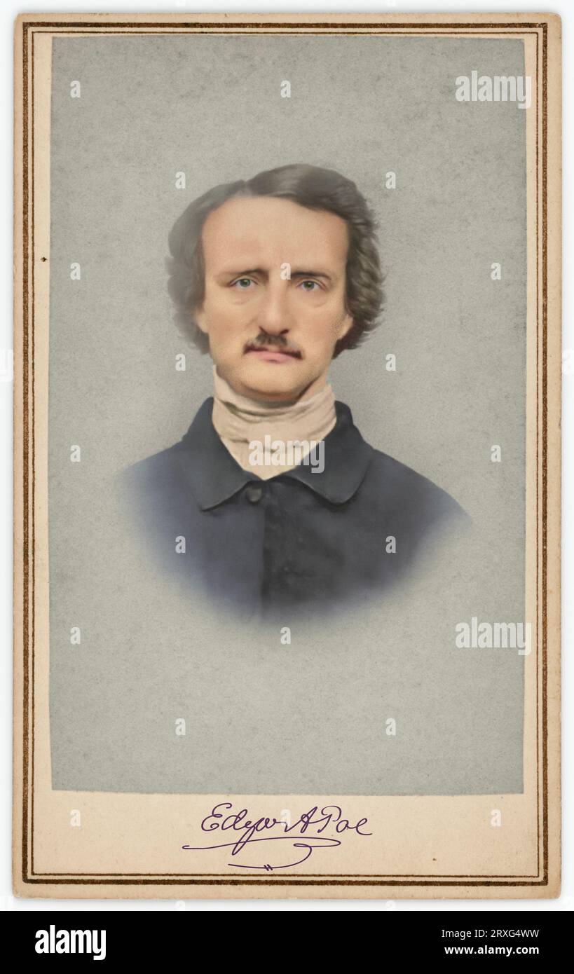 Edgar Allan Poe. Circa 1860s. By Mathew Brady Studio. Albumen silver print Stock Photo