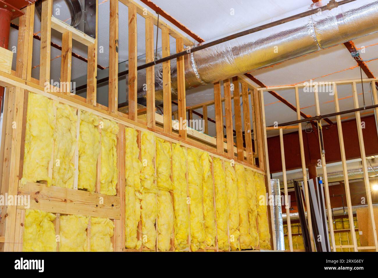 Efficient wall construction using mineral wool fiber cotton thermal