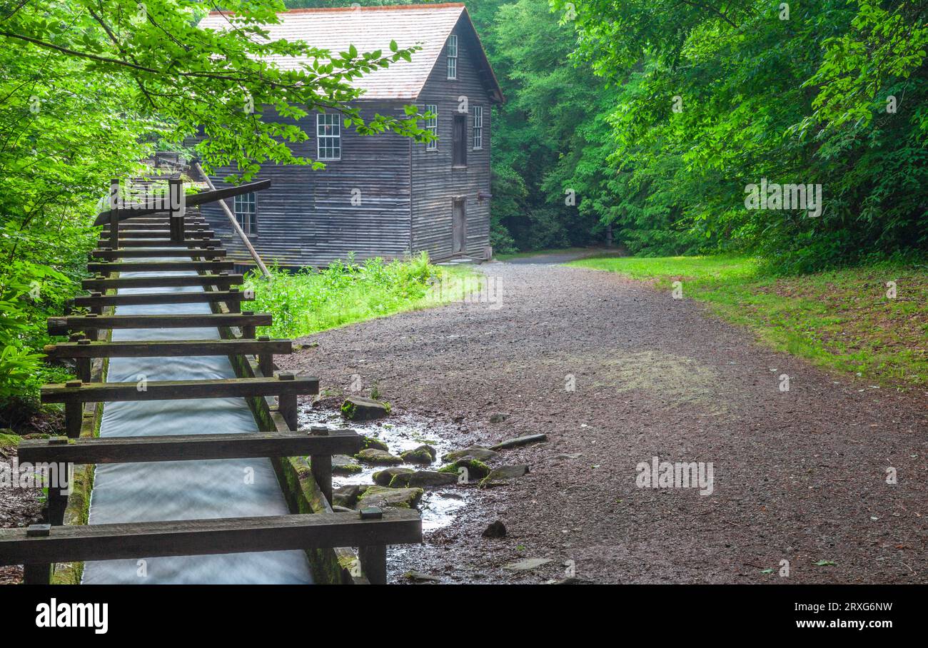 Mingus Mill in Great Smoky Mountains National Park in North Carolina. This 1886 turbine mill