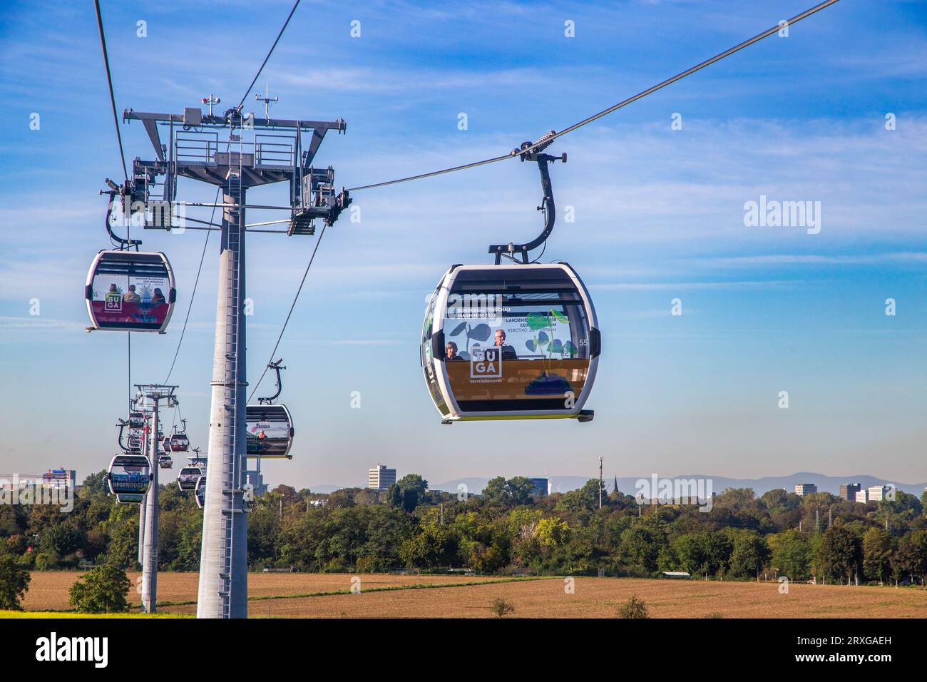 BUGA (Bundesgartenschau) Mannheim 2023 Ride the cable car in the