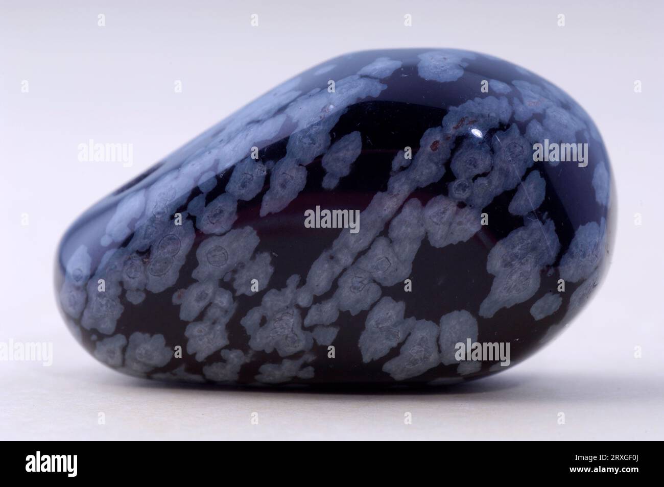 Snowflake obsidian, gemstone, esoteric, clipping, object Stock Photo