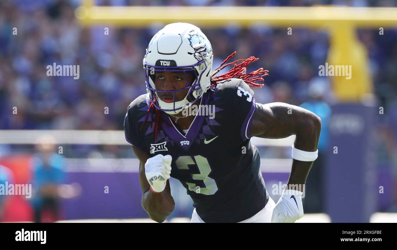 TCU wide receiver Savion Williams (3) runs up the field during an NCAA ...