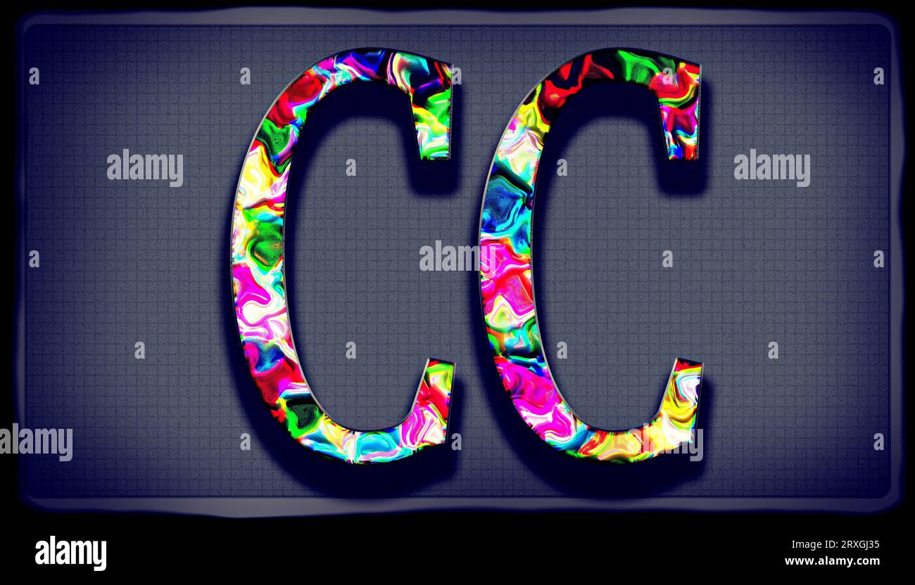 Double letter signature CC in an unique design named Painter rough