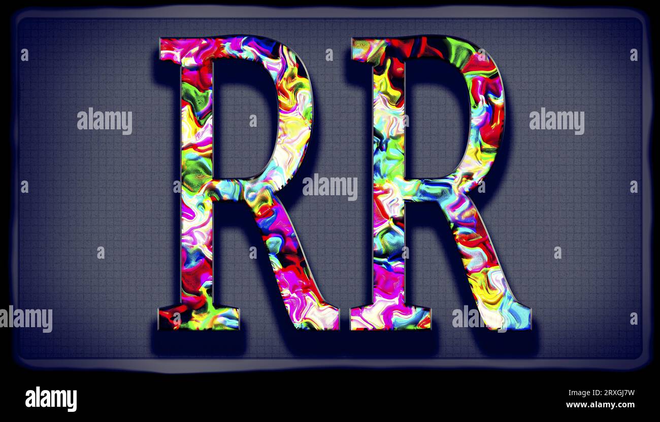 Double letter signature RR in an unique design named Painter rough