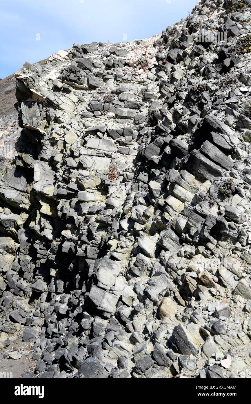 Andesite dome with columnar disjunction. Cabo de Gata Geopark, Almeria ...