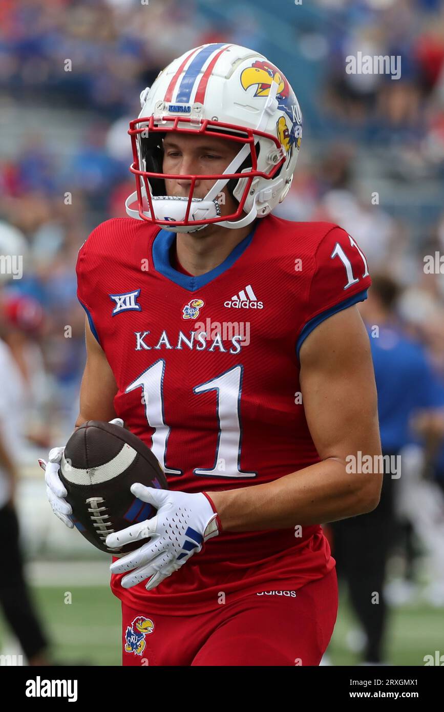 LAWRENCE, KS SEPTEMBER 23 Kansas Jayhawks wide receiver Luke Grimm