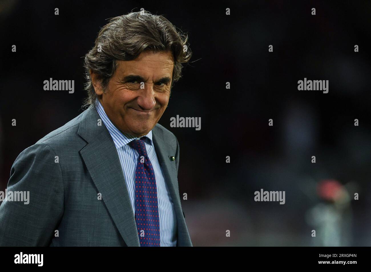 Urbano Cairo President of Torino FC looks on during Serie A 2023 24  football match between