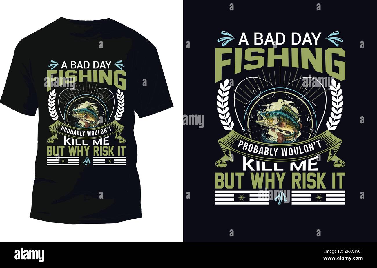 Fishing T-shirt Design Vector Illustration Template. Stock Vector