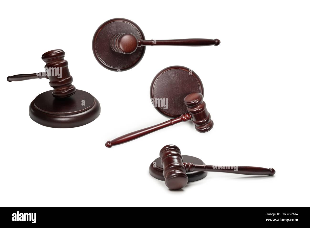 Judge Instrument Wooden judge gavel and soundboard isolated on a white background ...