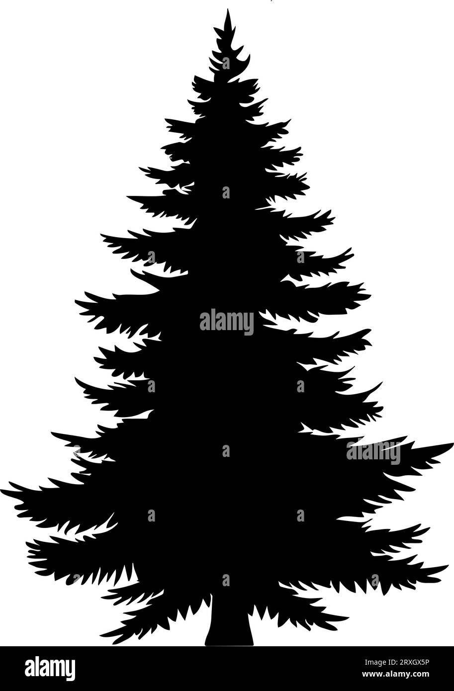 Pine or Fir tree silhouette. Vector illustration Stock Vector