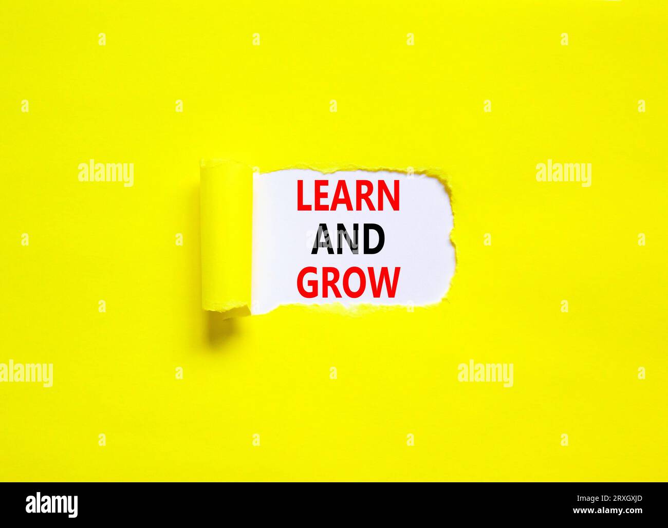 Learn and grow symbol. Concept word Learn And Grow on beautiful white ...
