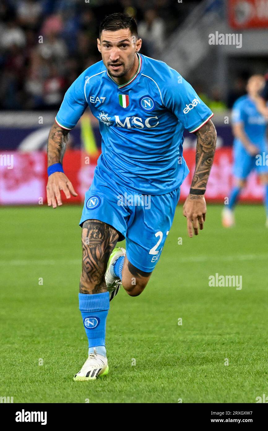 Matteo Darmian of FC Internazionale fights for the ball against Henrikh  Mkhitaryan of AS Roma during the Serie A 2020/21 / LM Stock Photo - Alamy