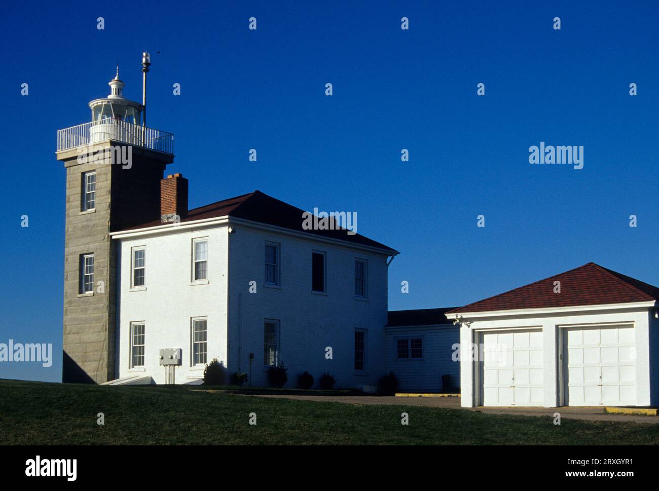 Watch Hill Lighthouse, Watch Hill, Rhode Island Stock Photo