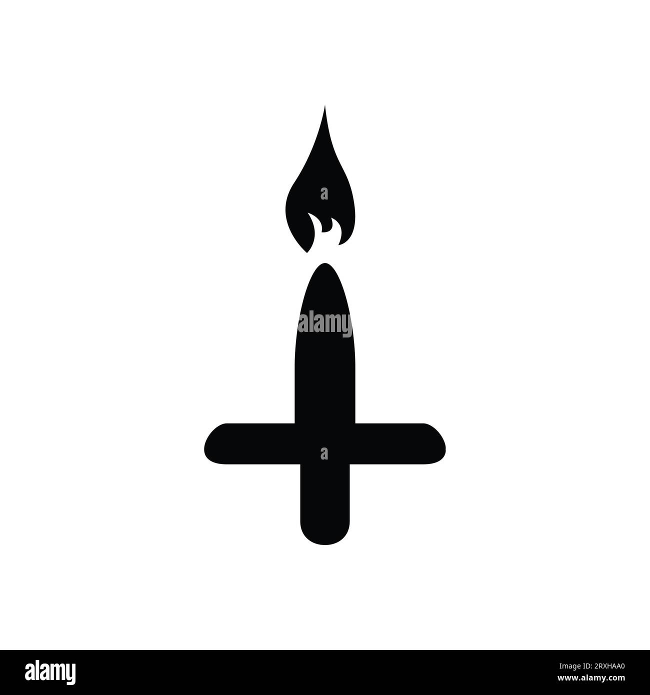 Black Halloween Candle Vector Icon Spooky and Decorative Candle