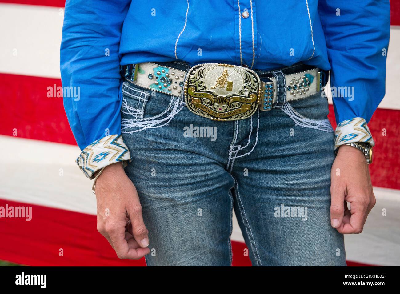 Western belt buckle rodeo hi-res stock photography and images - Alamy