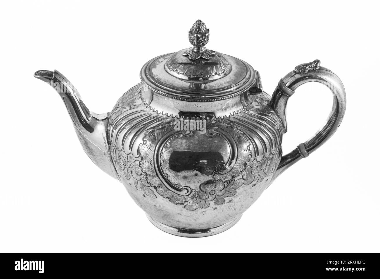 Silver plated tea pot circa 1890 Stock Photo Alamy
