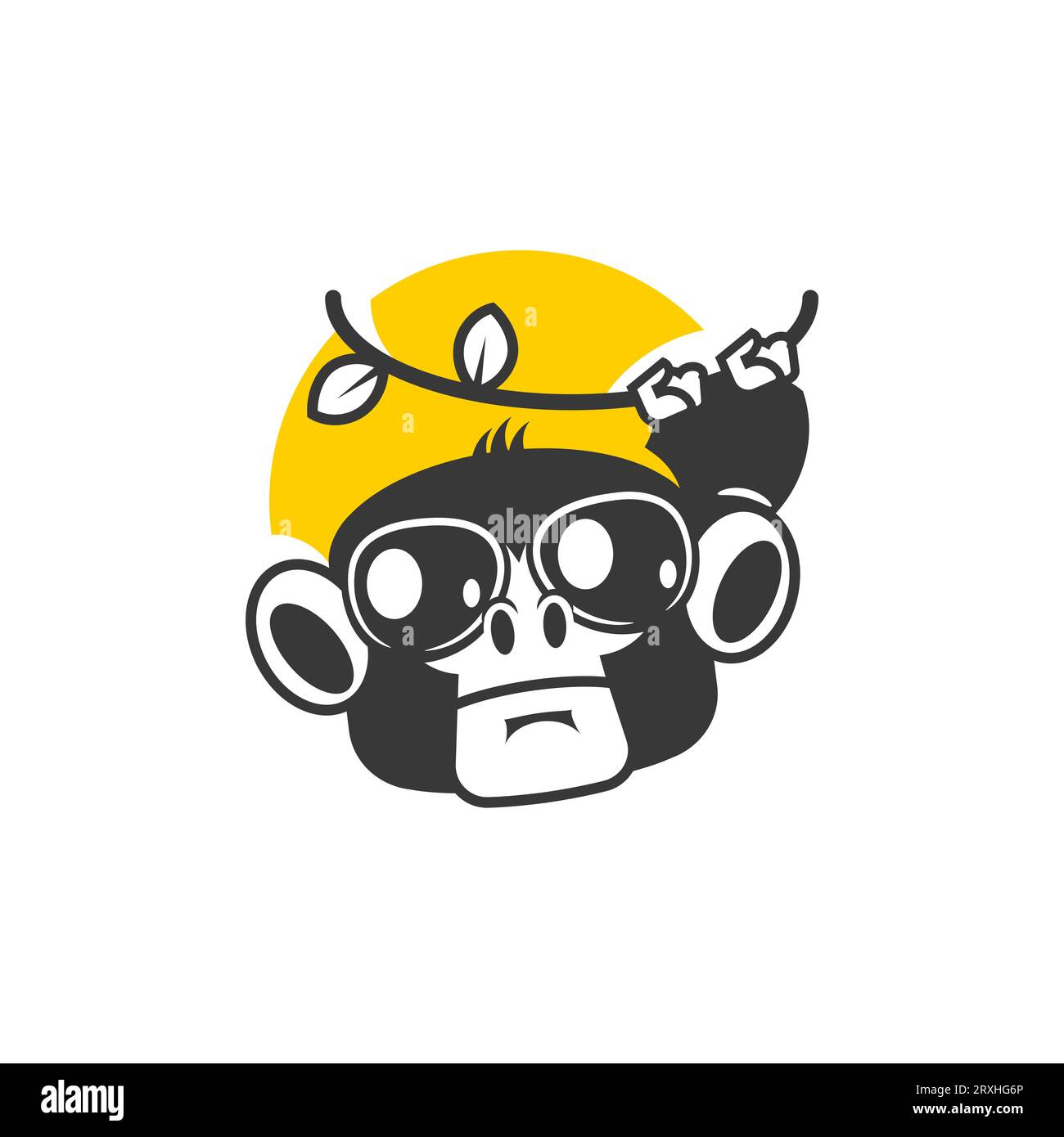 Monkey vector flat icon. Isolated monkey emoji illustration Stock Vector