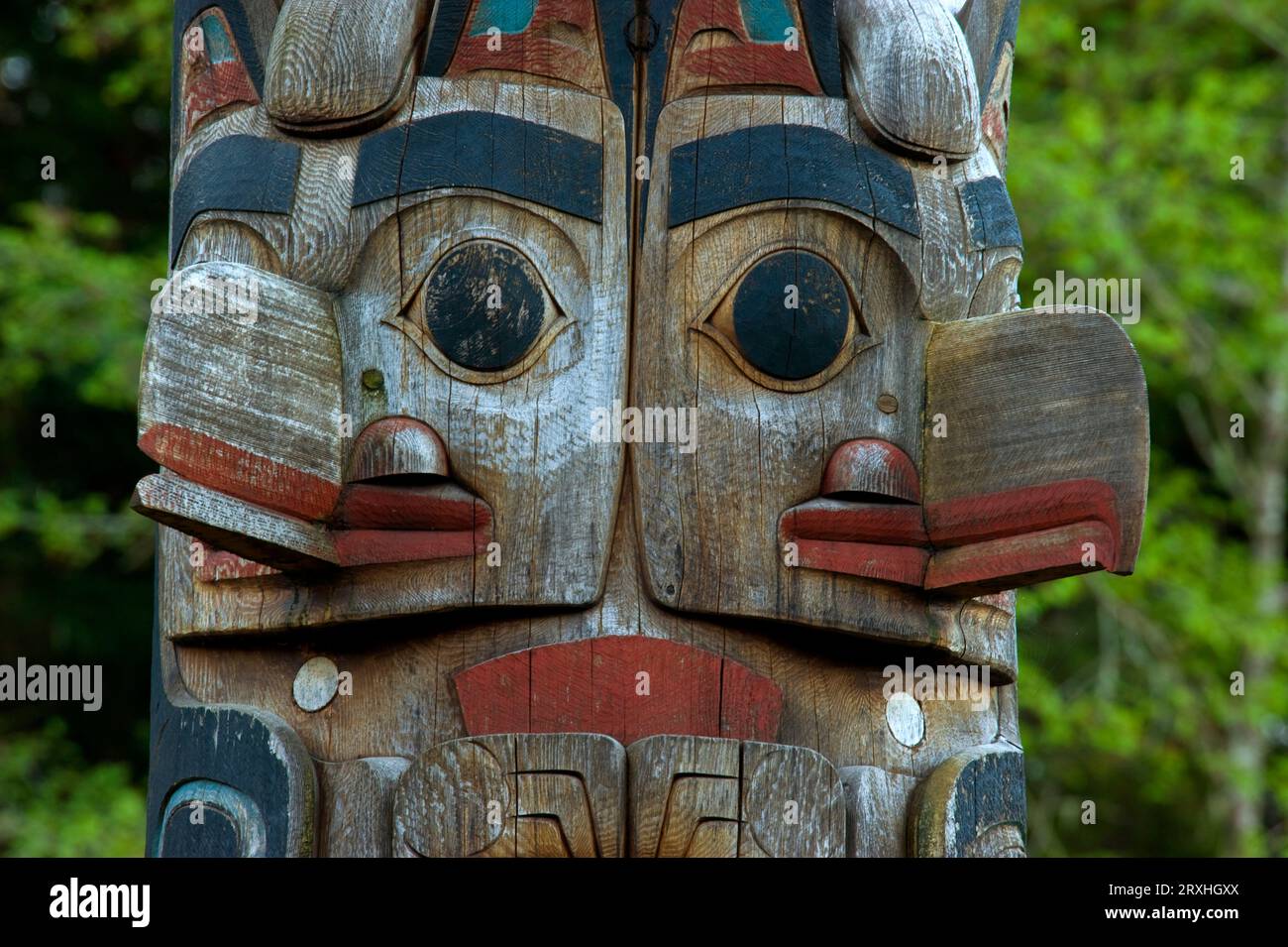 Native Totem Pole In Sitka National Historical Park, Alaska Stock Photo ...