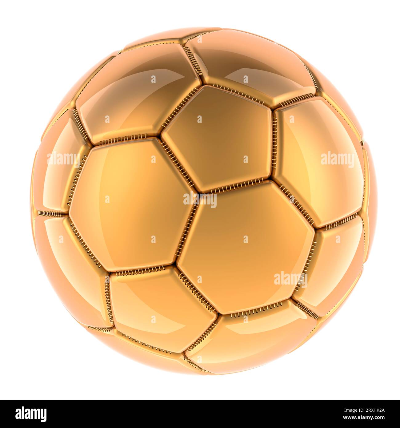 Golden Soccer Ball. 3D rendering isolated on white background Stock ...