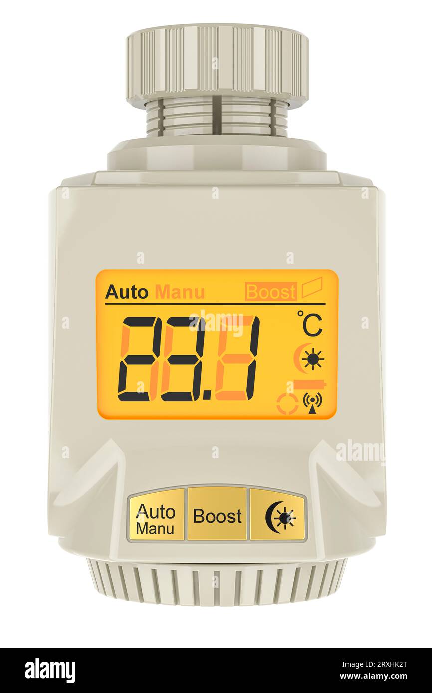 Electronic Thermostatic Valve for Radiators. Digital radiator