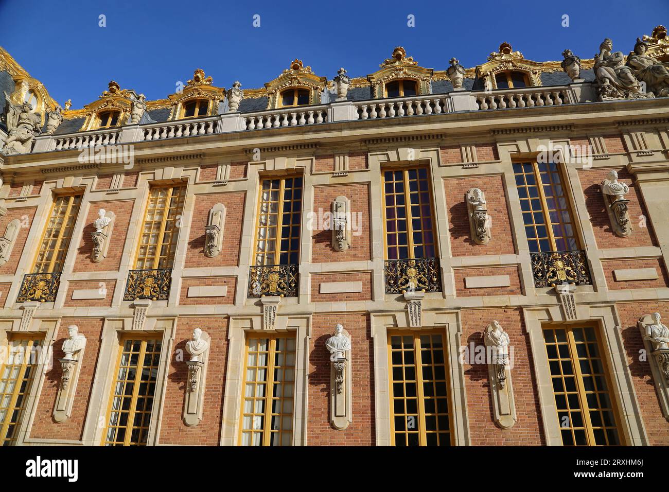 The facade of Versailles Palace, France Stock Photo