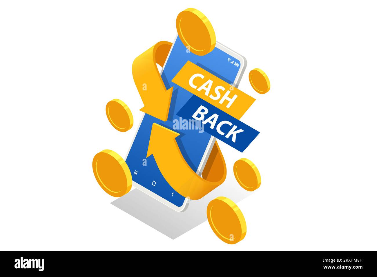 Cash back service, financial payment label. Vector illustration Stock ...