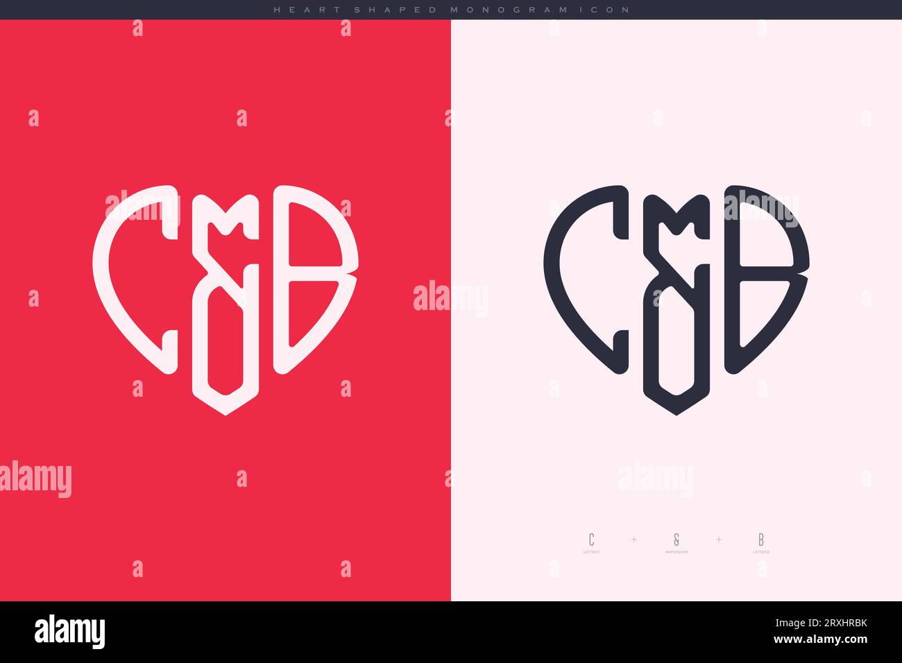 heart initial logo with love shape letters icon vector illustration template Stock Vector