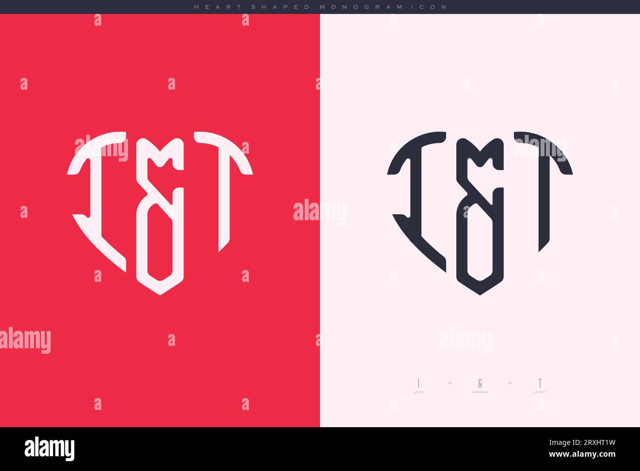 heart initial logo with love shape letters icon vector illustration template Stock Vector