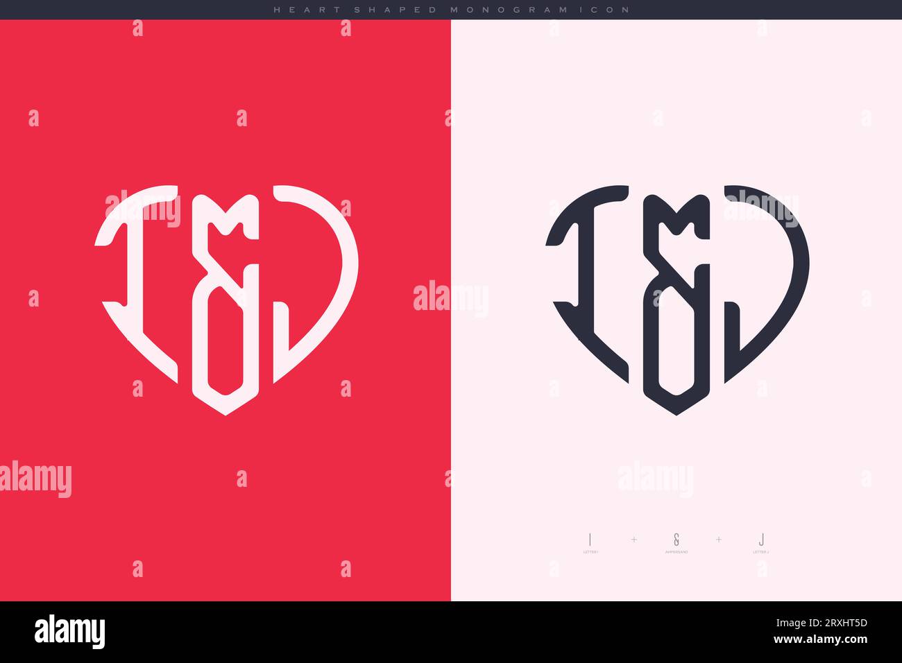 heart initial logo with love shape letters icon vector illustration template Stock Vector
