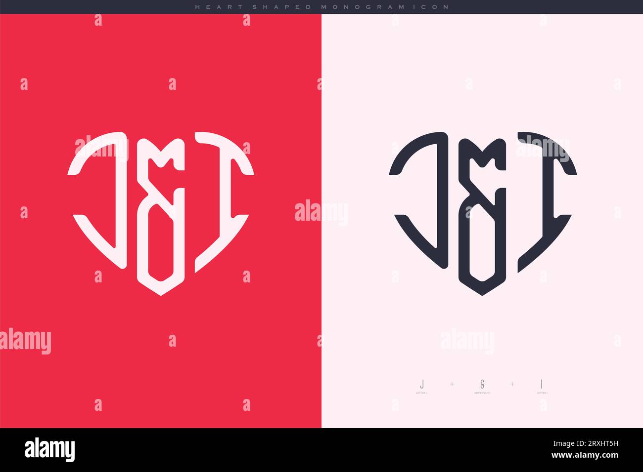 heart initial logo with love shape letters icon vector illustration template Stock Vector