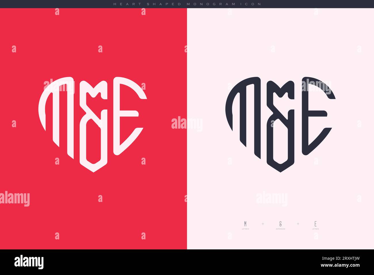 heart initial logo with love shape letters icon vector illustration template Stock Vector